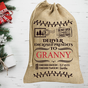 Present Delivery Personalised Christmas Gift Jute Sack Bag